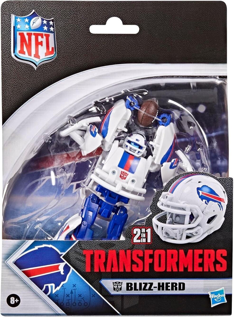 Hasbro Transformers x NFL Collaborative Buffalo Bills Blizz-Herd Figure In Hand!
